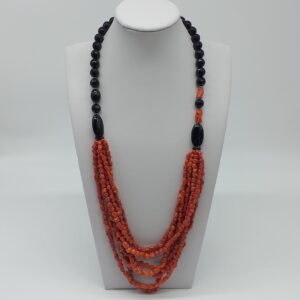 Collana Lunga Onice e Corallo
