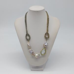Collana Corta Ematite e Perle