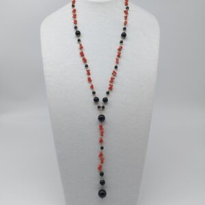 Collana Lunga modello Chanel Corallo e Onice