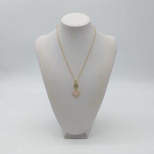 Collana Corta Quarzo Rosa e Verde