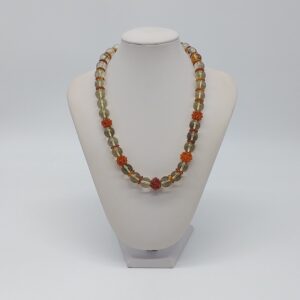 Collana Corta Quarzo Citrino e Corniola