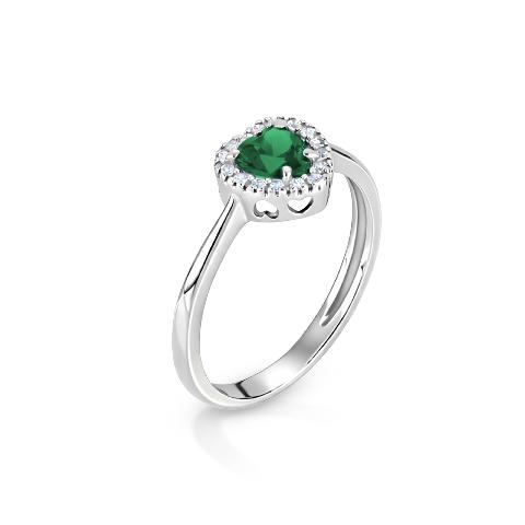 A4J1S1 anello cuore verde