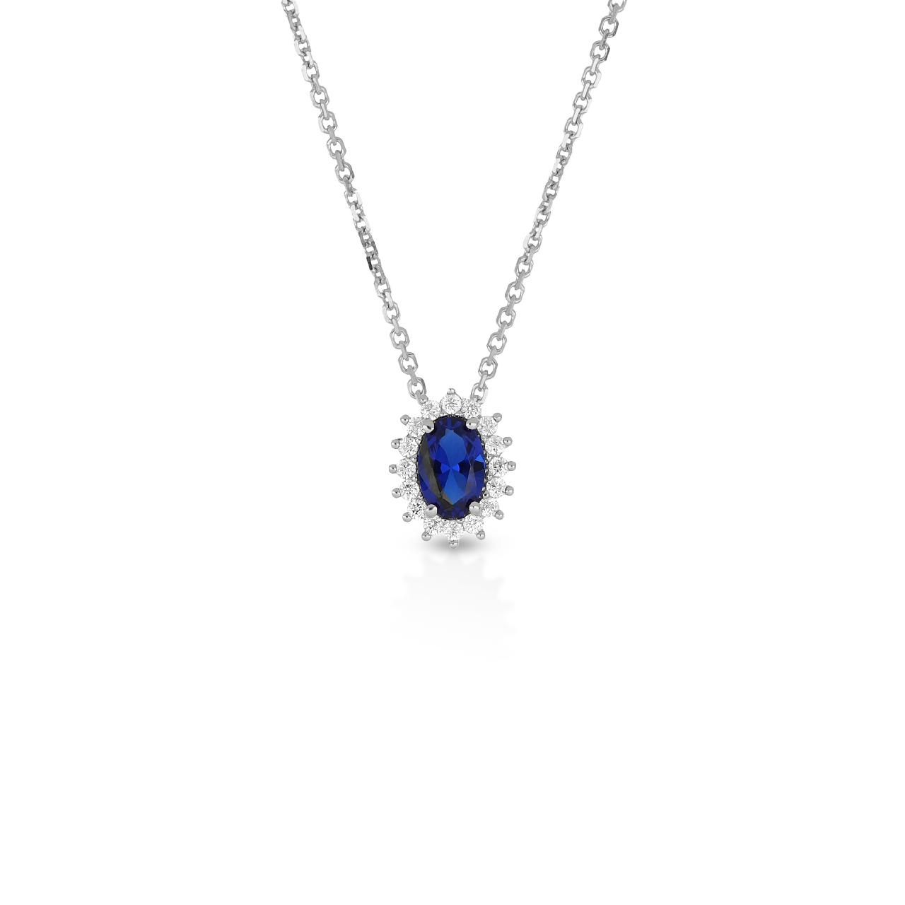 C421ZK Girocollo ovale blu