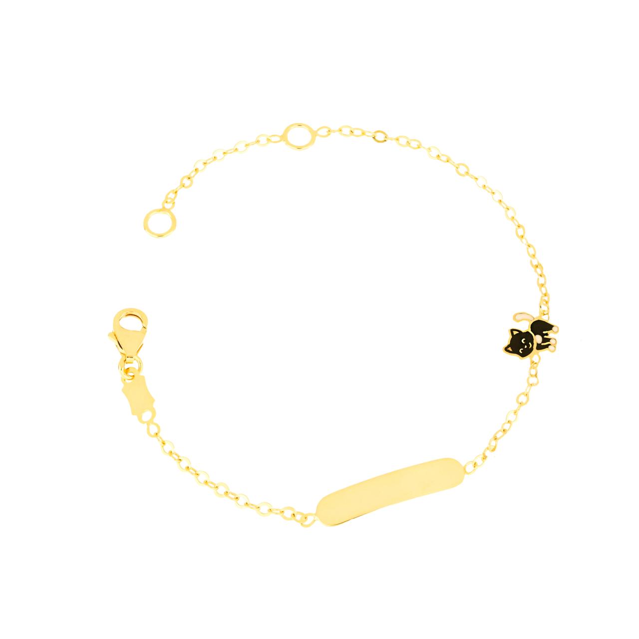 Bracciale gattino aaaaaoro Giallo e Smalto cm 12