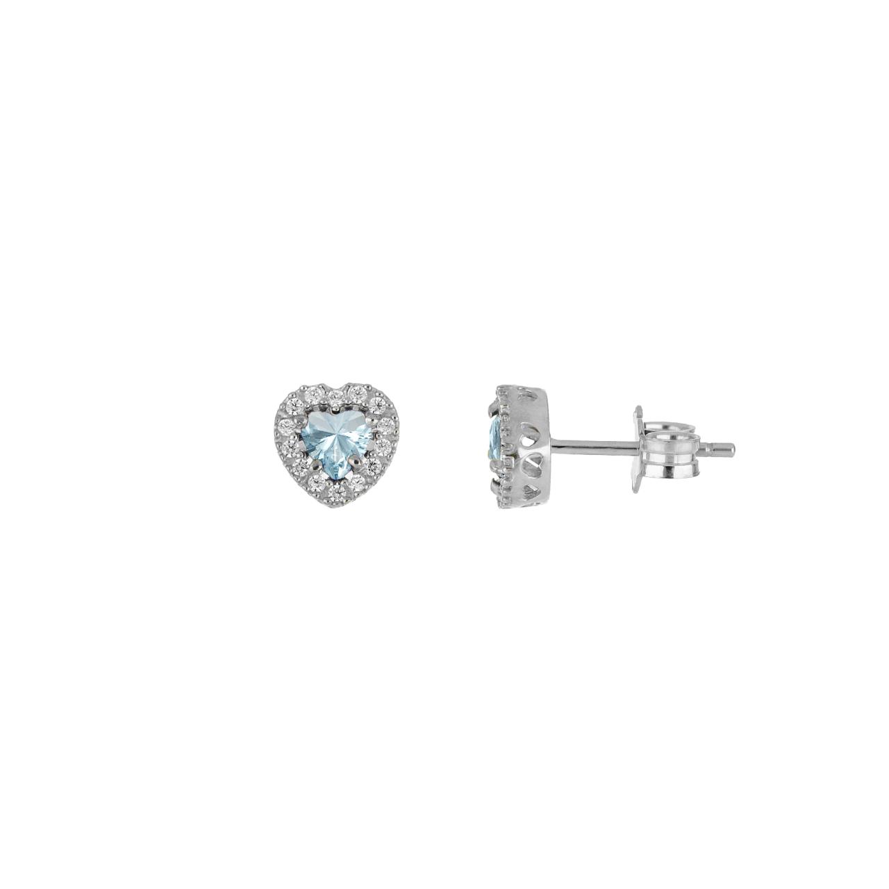 O4O1Q1 Orecchini Cuore Colore Acquamarina 6853 06