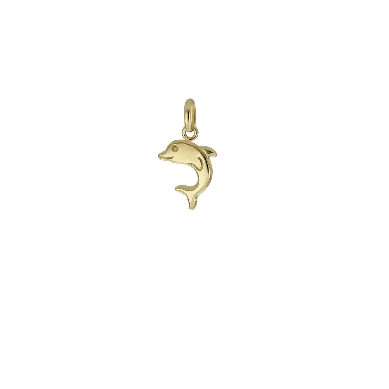 P612OU ciondolo Delfino oro giallo lungh cm2
